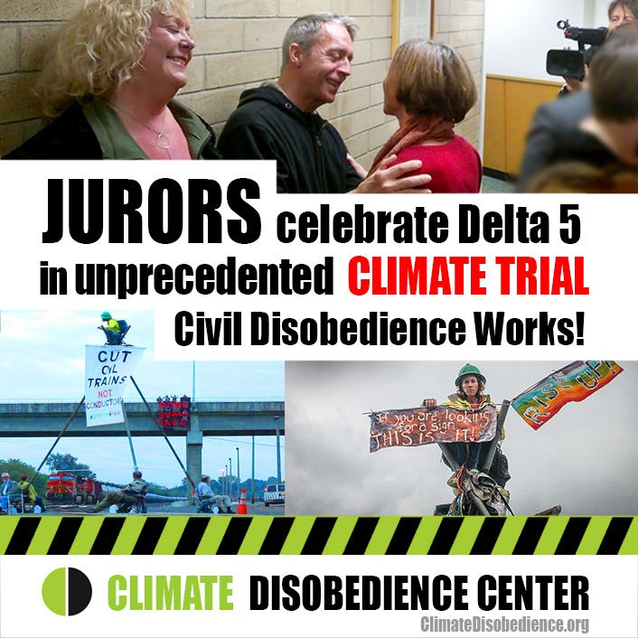 VERDICT: Delta 5 defendants found not guilty obstruction, guilty of trespass. Receive no jail time.